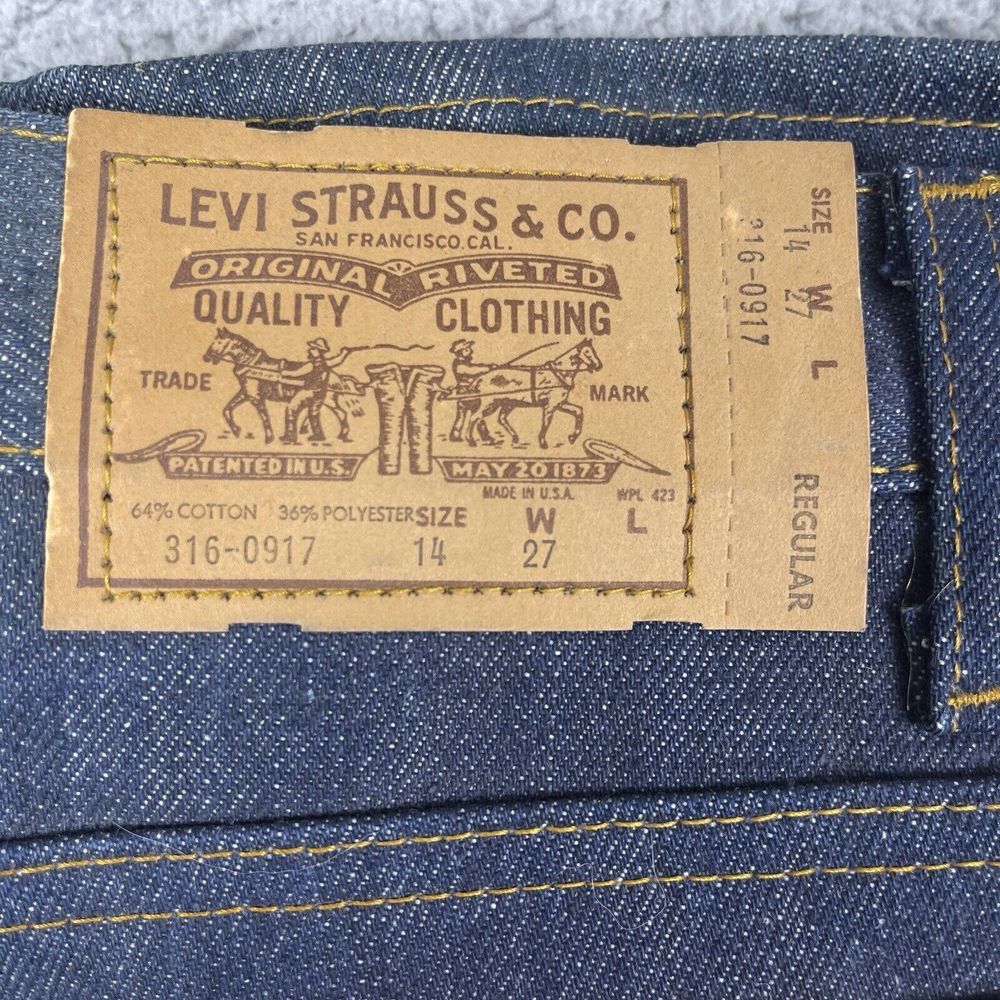 VTG Deadstock Levis Saddleman Jeans Womens 26x29 Raw Denim USA Orange Tab 80s - Picture 3 of 16